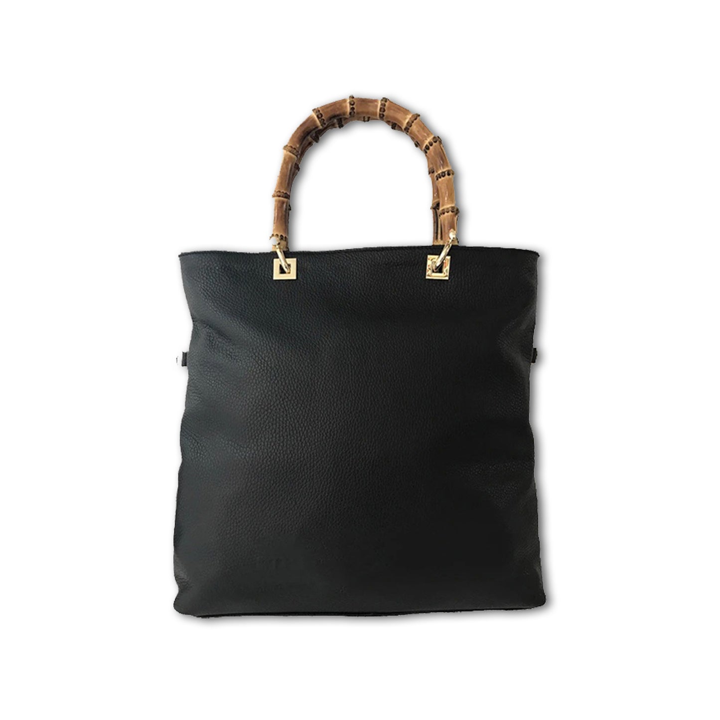 Black - Medium Tote - Bamboo Handles